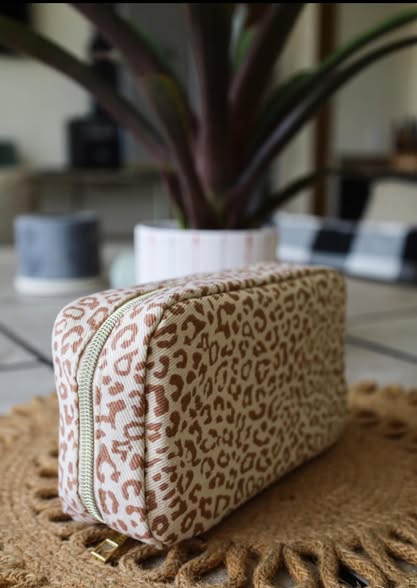 Cheetah Print Cosmetic Bag