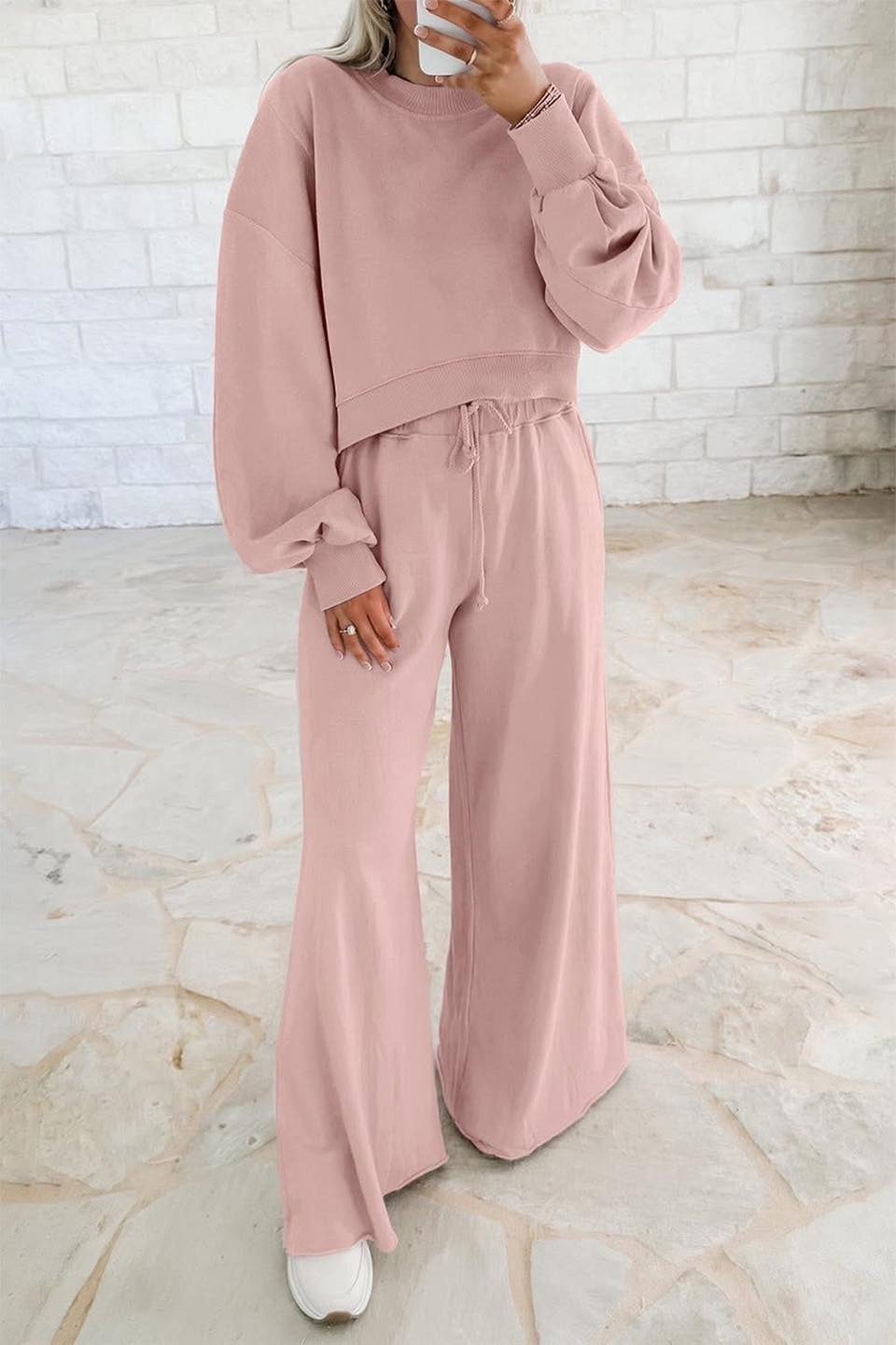 Pink Pullover Wide Leg Set LT