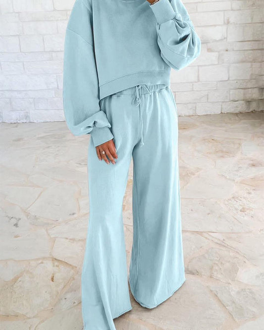 Blue Pullover Wide Leg Set LT