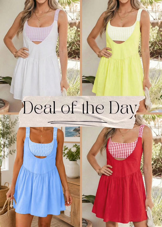 Two Piece Gingham Dress